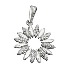 Lade das Bild in den Galerie-Viewer, Anhänger 14mm Blume mit Zirkonias glänzend rhodiniertSilber 925
