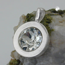 Lade das Bild in den Galerie-Viewer, Anhänger 11mm Glasstein weiß in Zargenfassung glänzend Silber 925
