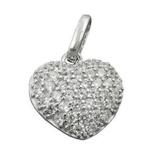 Lade das Bild in den Galerie-Viewer, Anhänger 12x13mm Herz mit Zirkonias rhodiniert Silber 925

