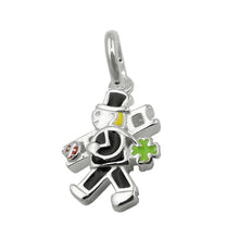Lade das Bild in den Galerie-Viewer, Anhänger 12x10mm Schornsteinfeger 4farbig lackiert Silber 925
